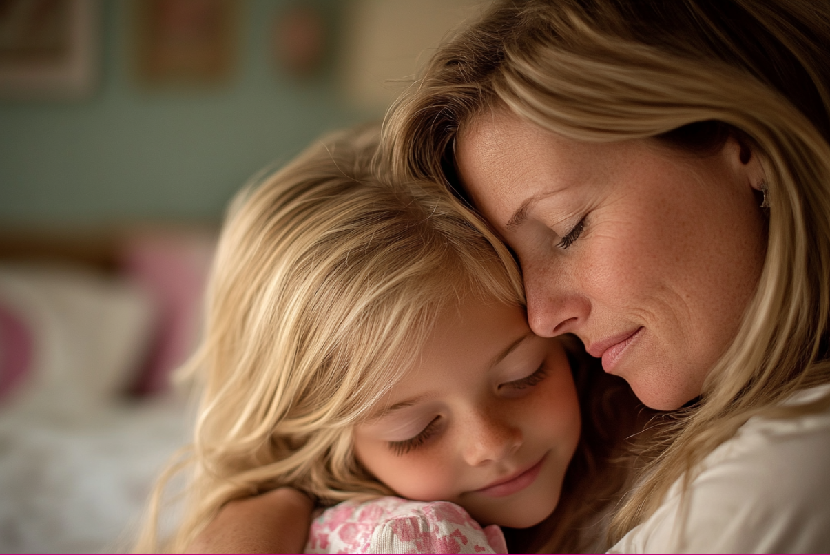 A woman hugging her daughter | Source: Midjourney