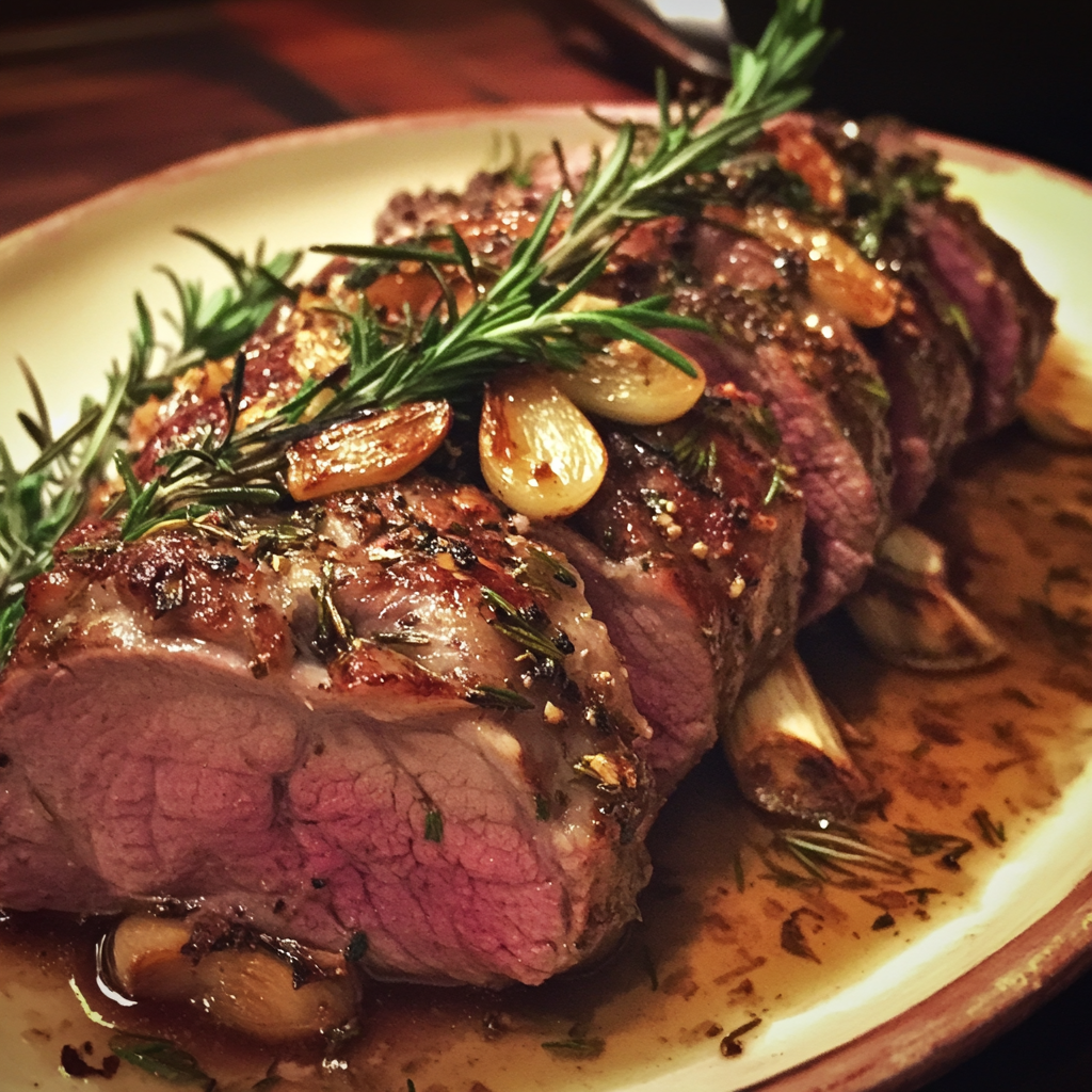 A platter of roast lamb | Source: Midjourney