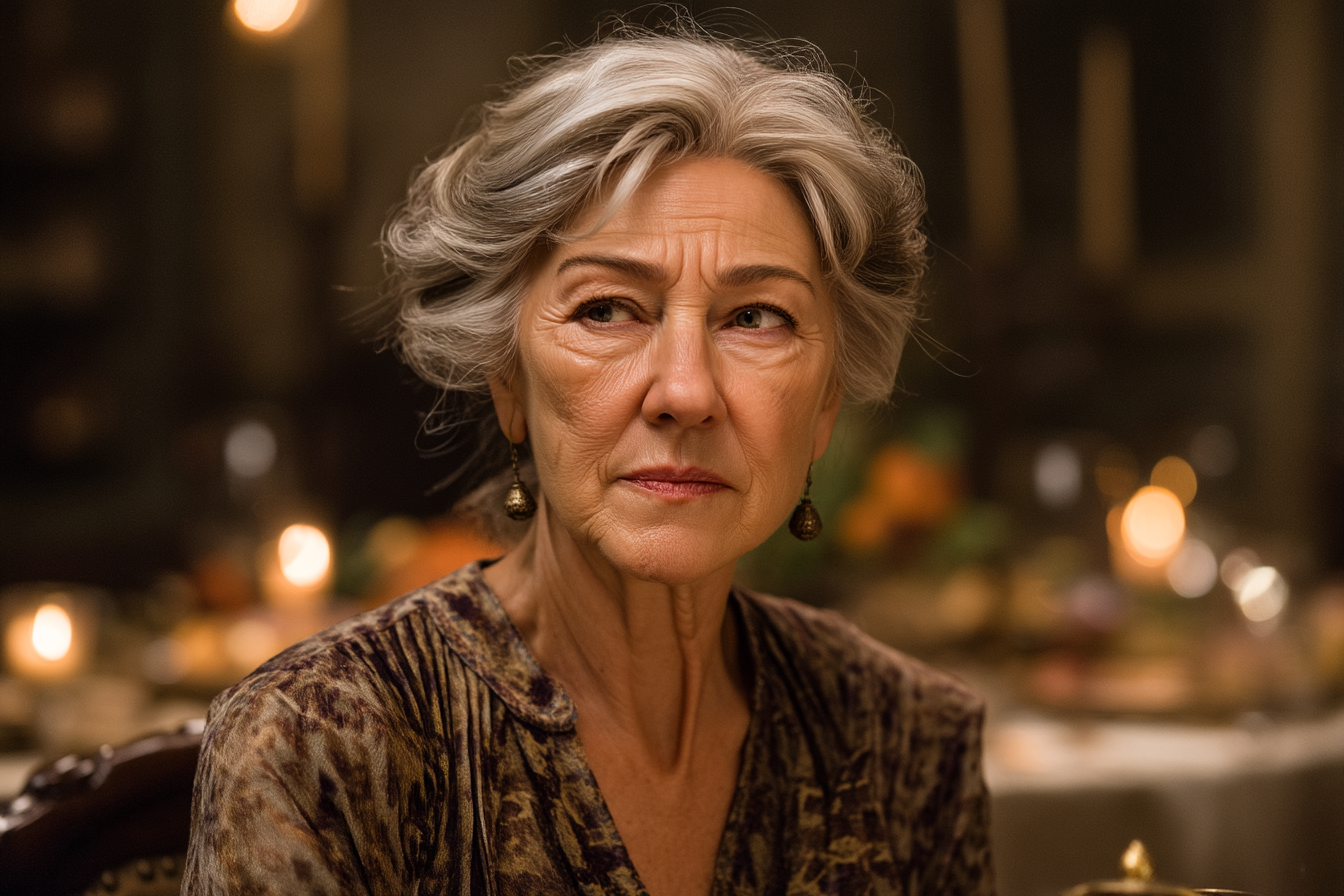 An older woman sitting for dinner | Source: Midjourney
