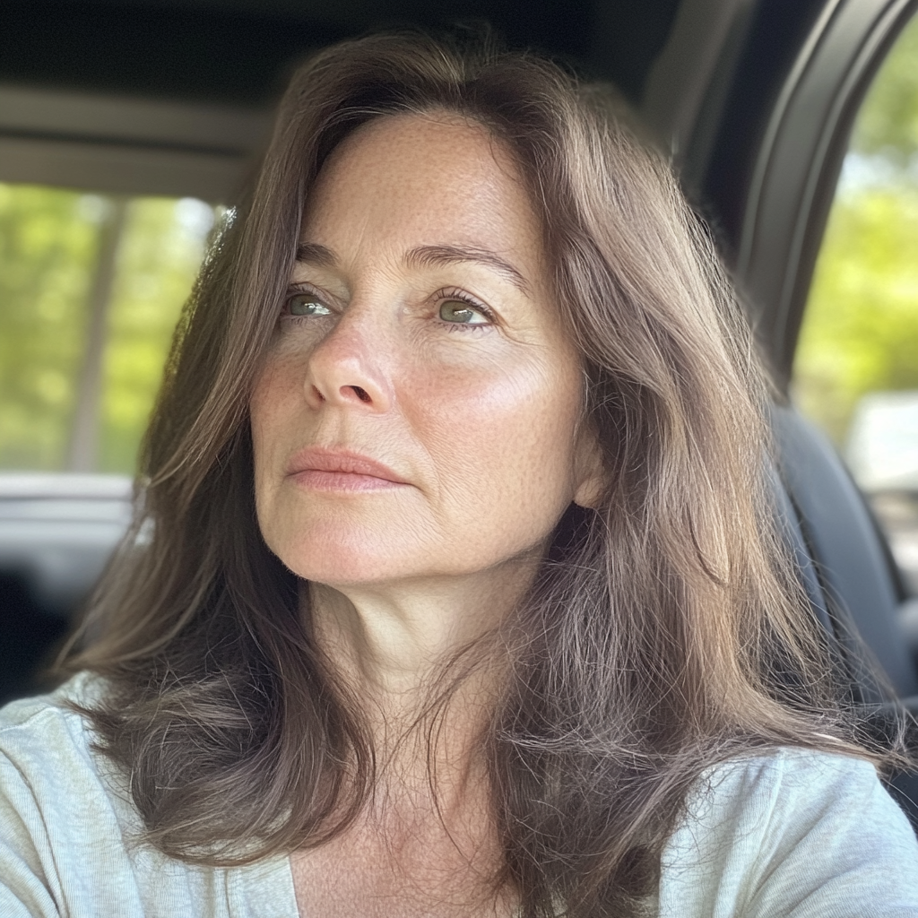 A woman sitting in a car | Source: Midjourney