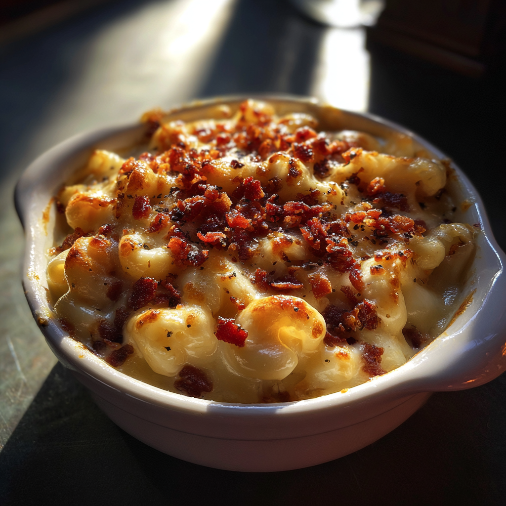 A bowl of mac and cheese | Source: Midjourney