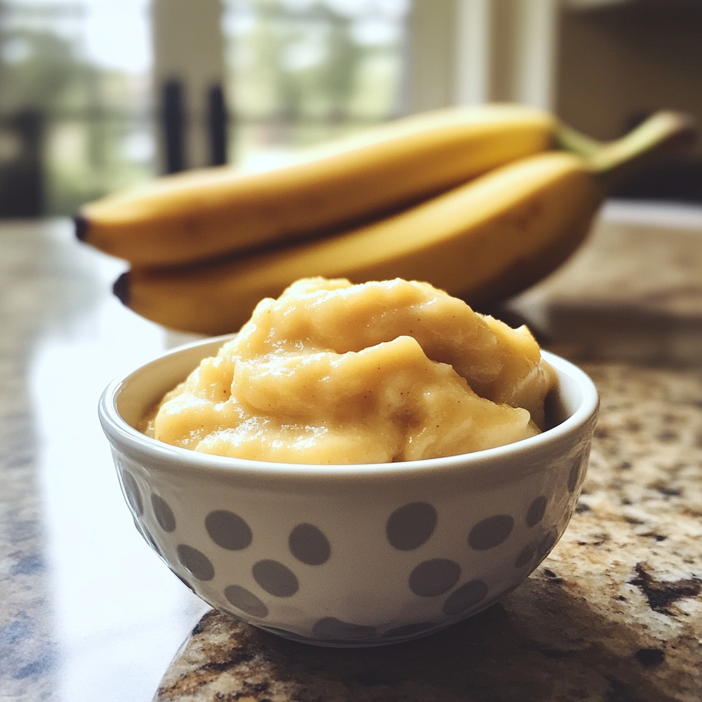 A bowl of mashed banana | Source: Midjourney