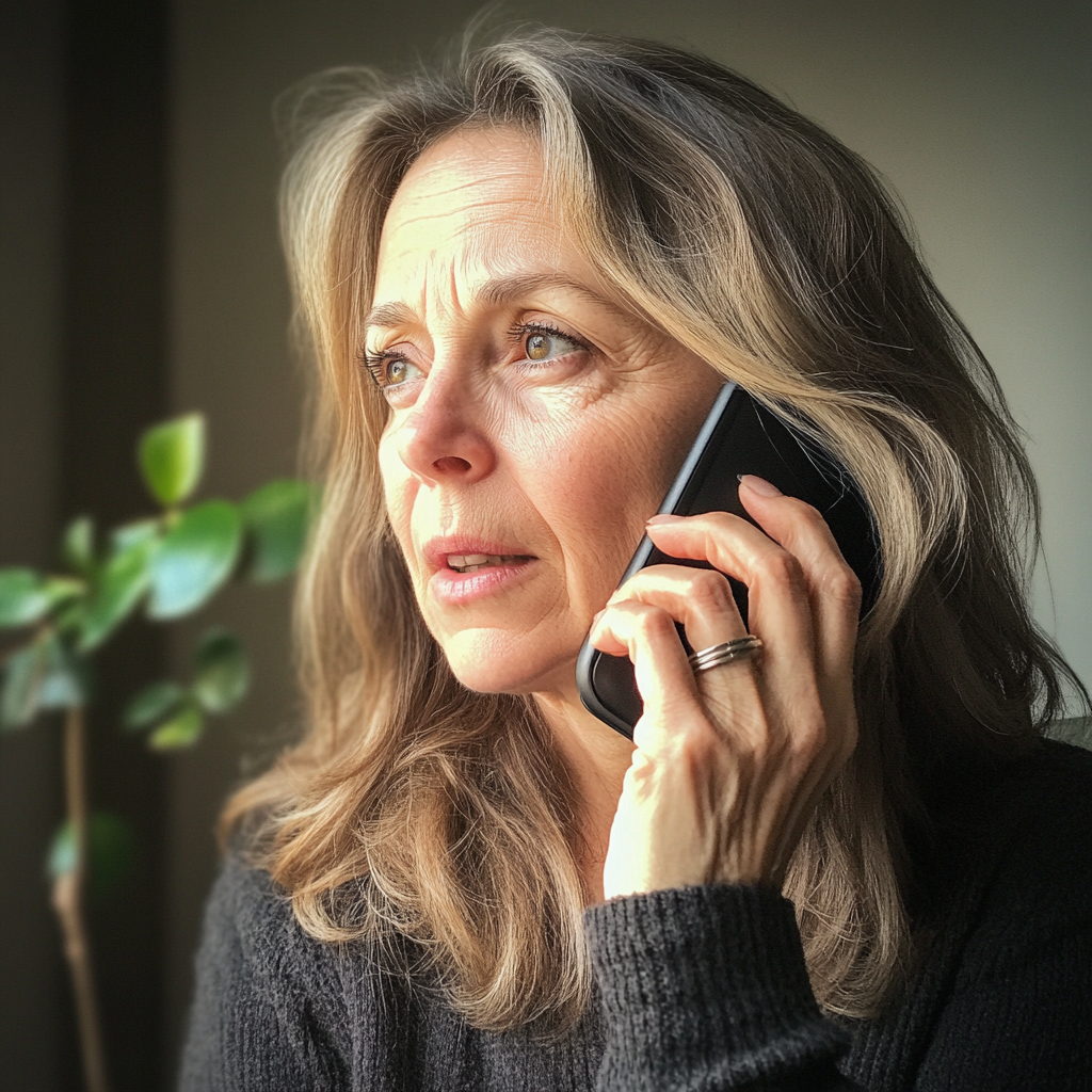 An older woman talking on the phone | Source: Midjourney