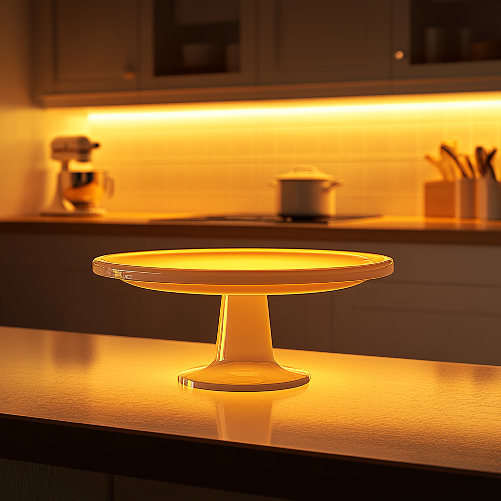 An empty cake stand in the kitchen | Source: Midjourney