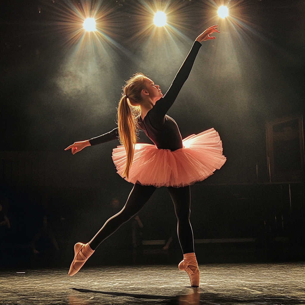 A girl performing a ballet routine | Source: Midjourney