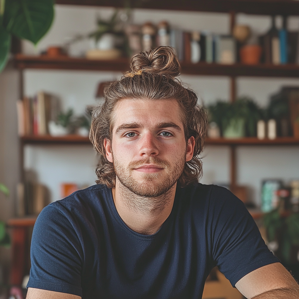 A man sitting in a coffee shop | Source: Midjourney