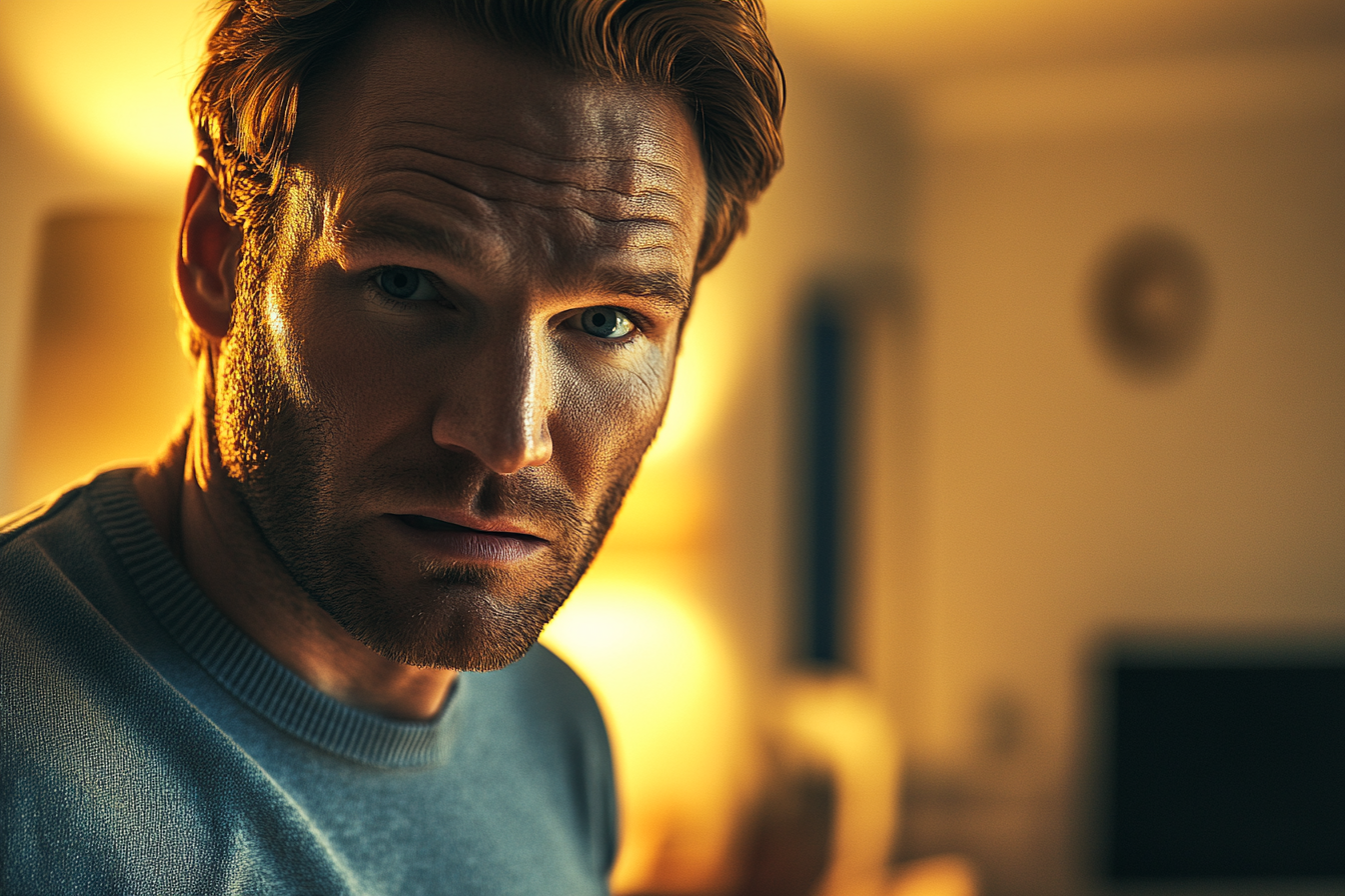 A man standing in a living room | Source: Midjourney