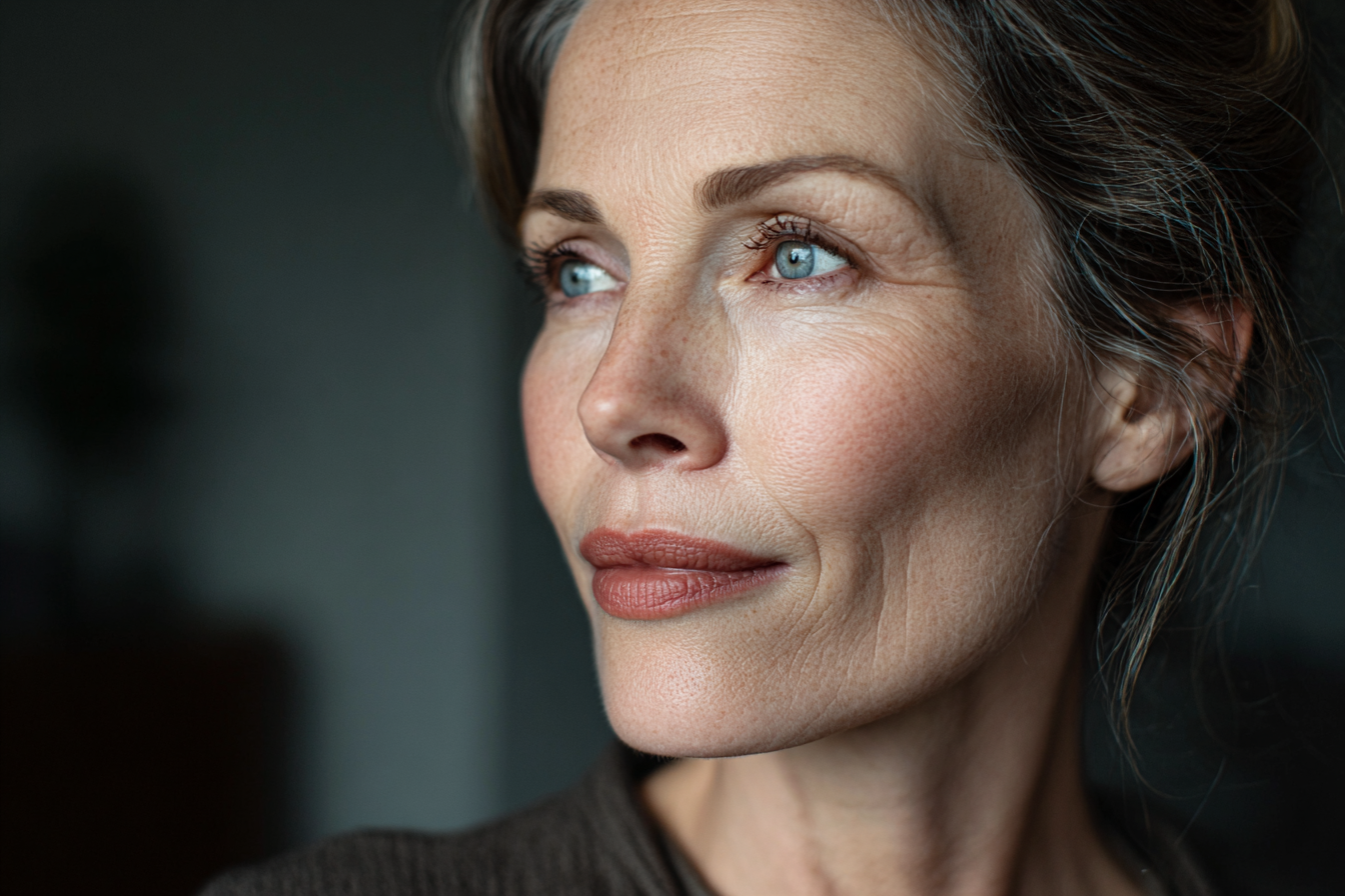 A close-up shot of a woman's face | Source: Midjourney
