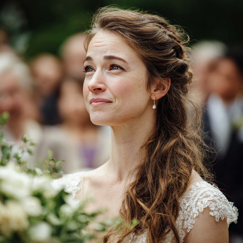 A bride looking emotional | Source: Midjourney
