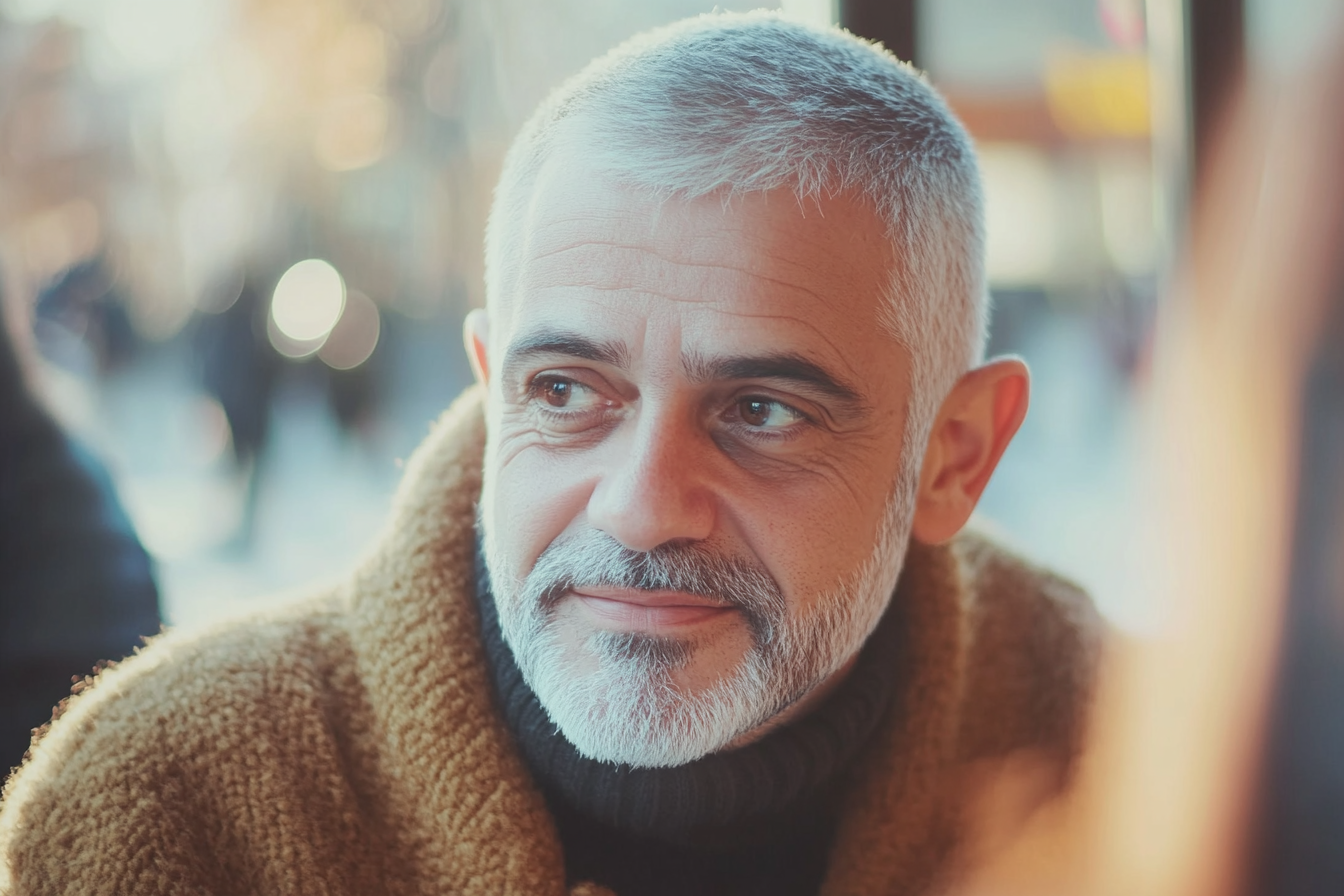 A man sitting in a café | Source: Midjourney