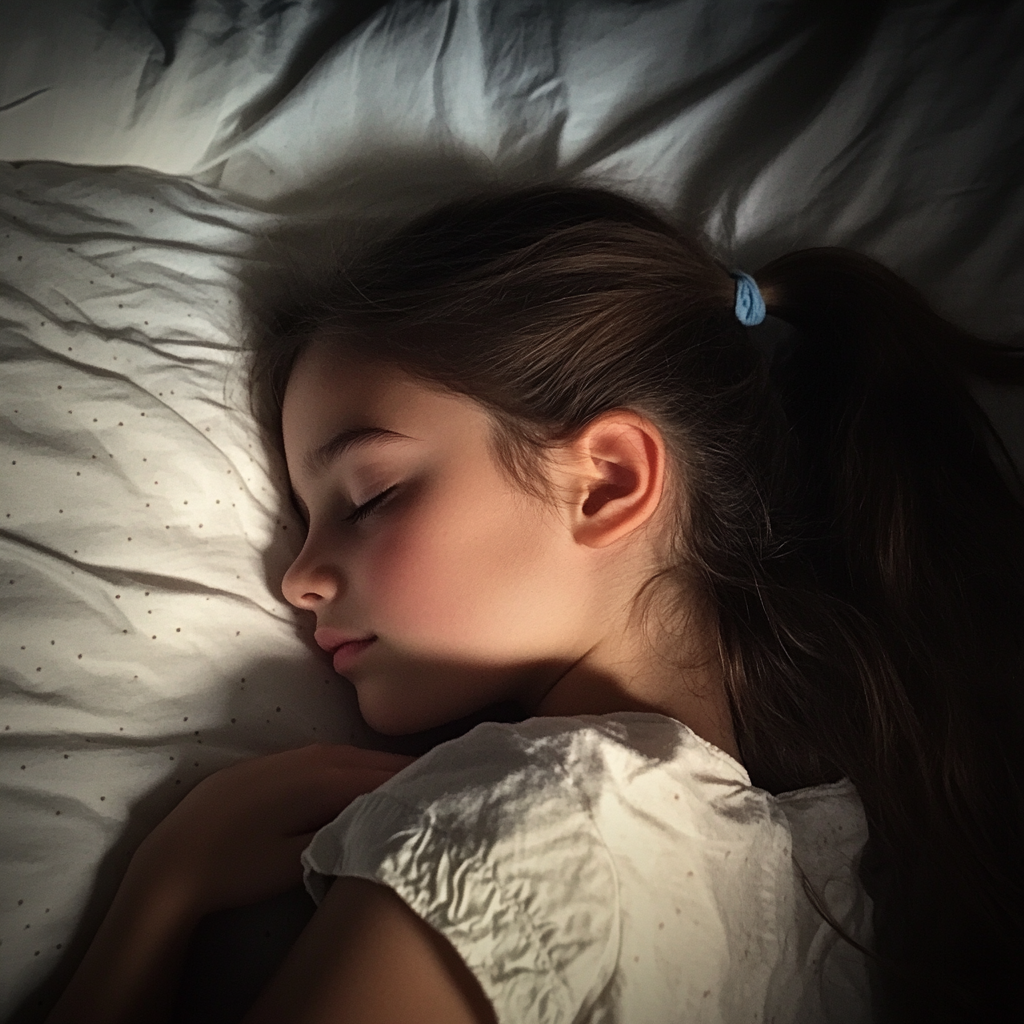 A sleeping little girl | Source: Midjourney
