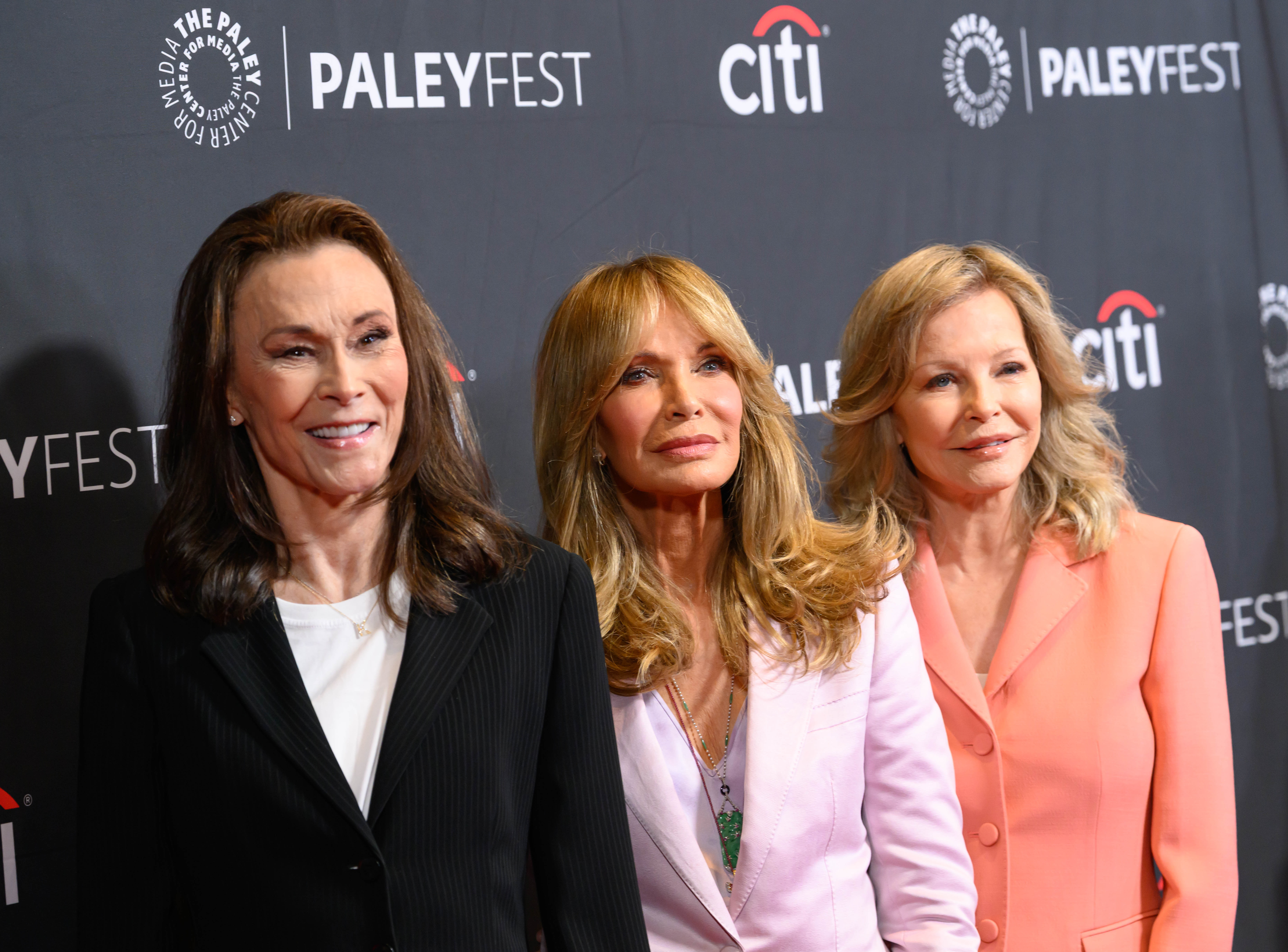 Kate Jackson, Jaclyn Smith and Cheryl Ladd at PaleyFest LA 2026 - "Charlie's Angels" 50th Anniversary Celebration held at Dolby Theatre on April 06, 2026 in Los Angeles, California. | Source: Getty Images