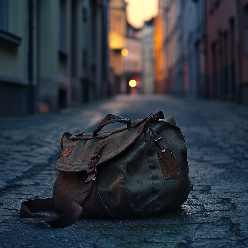 An old bag on a street | Source: Midjourney