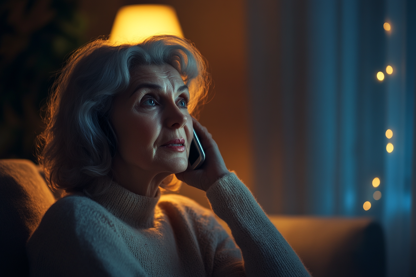 An older woman talking on the phone | Source: Midjourney