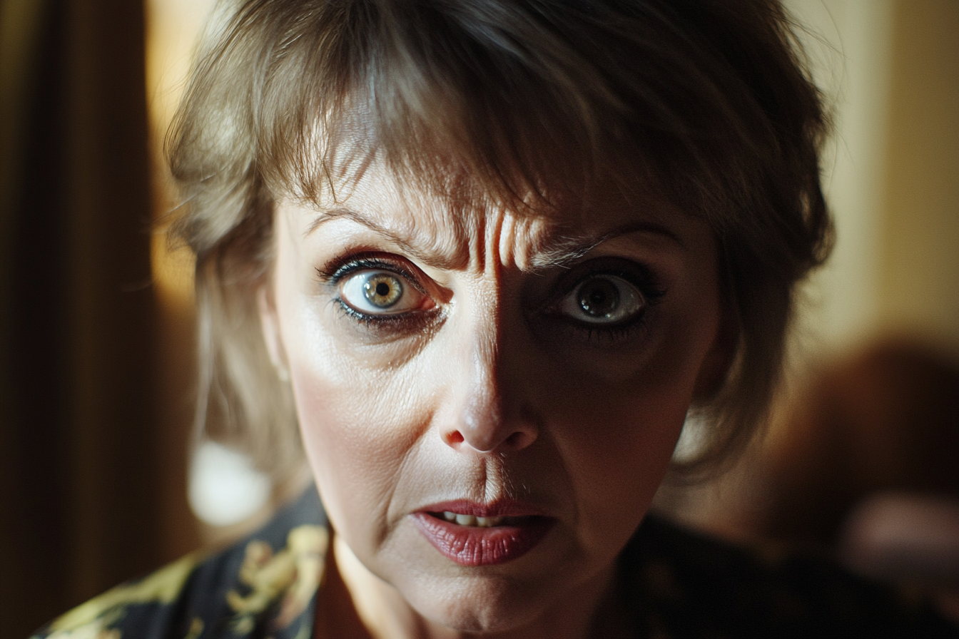 A shocked and furious woman | Source: Midjourney