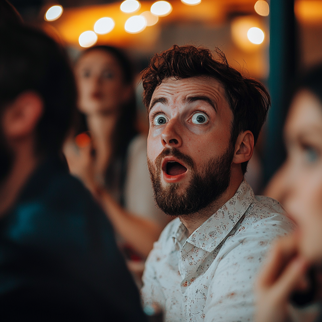 A shocked guest at a wedding | Source: Midjourney