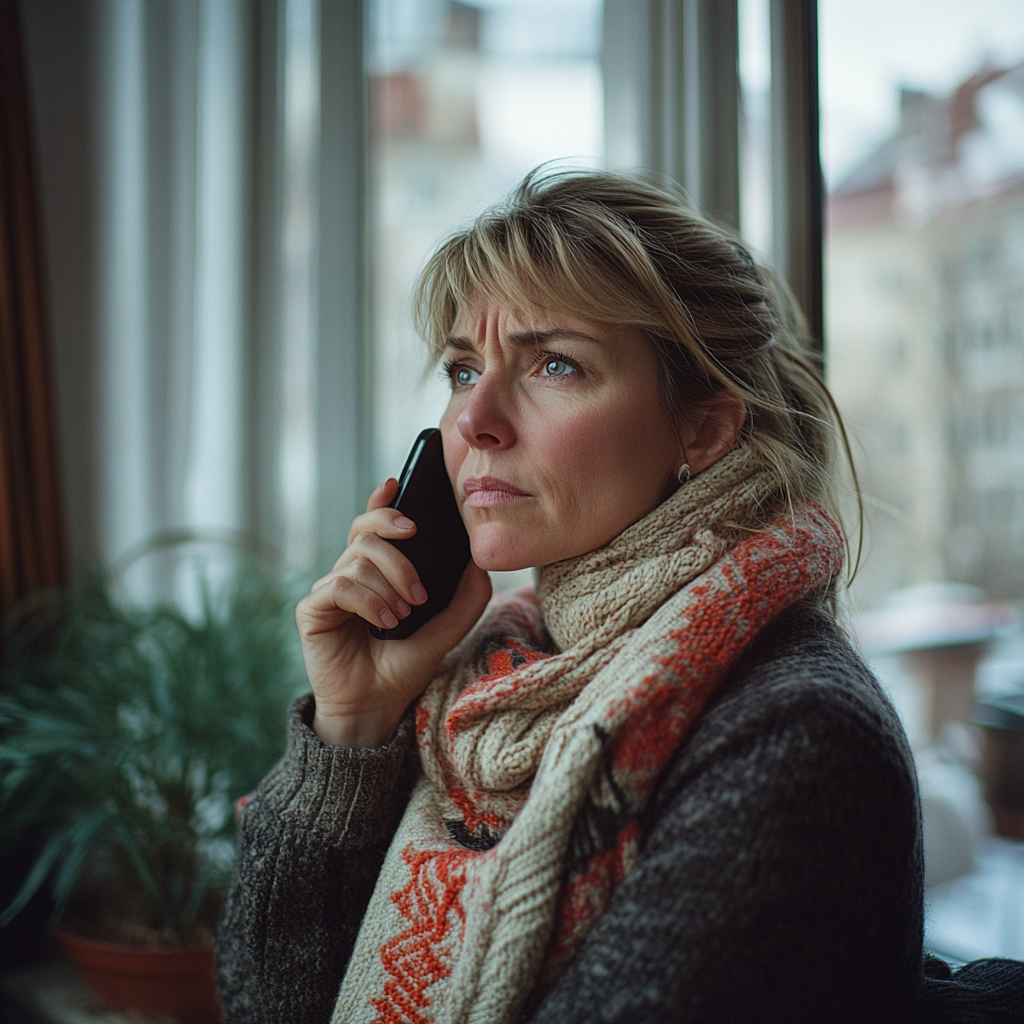 Une femme en colère au téléphone | Source : Midjourney