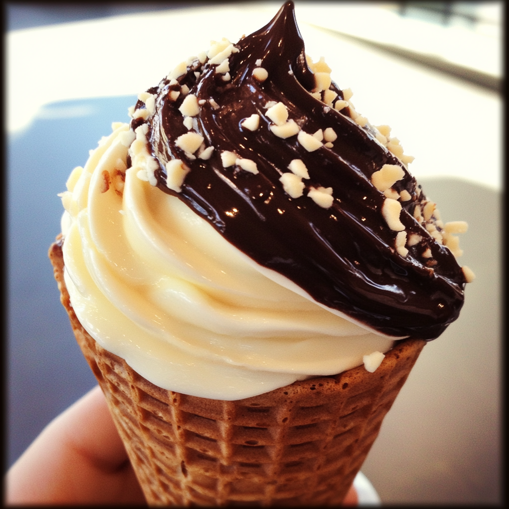 A person holding an ice cream cone | Source: Midjourney