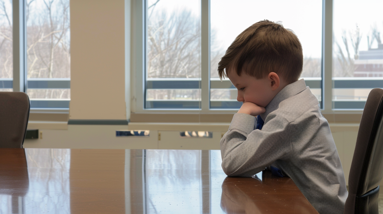 Boy sitting alone | Source: Midjourney