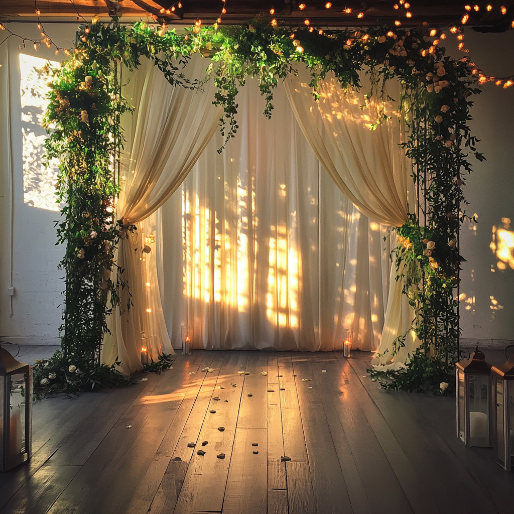 A beautiful wedding altar | Source: Midjourney