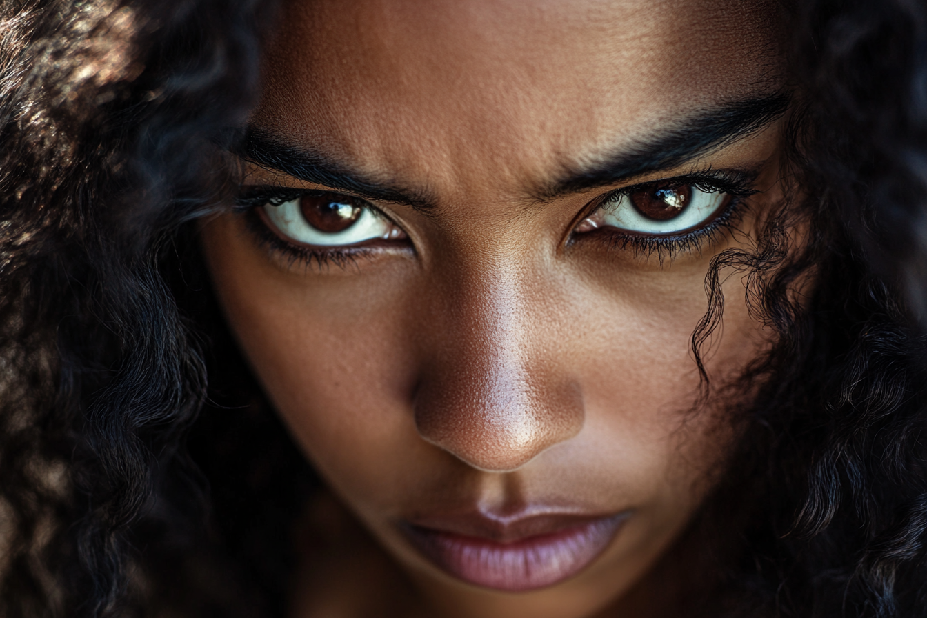 Close up of a furious woman's face | Source: Midjourney