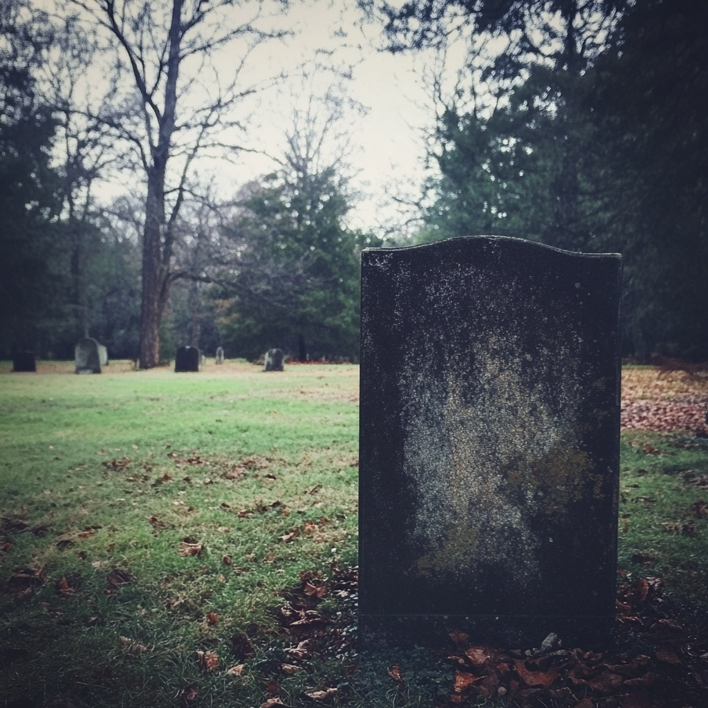 A tombstone in a cemetery | Source: Midjourney