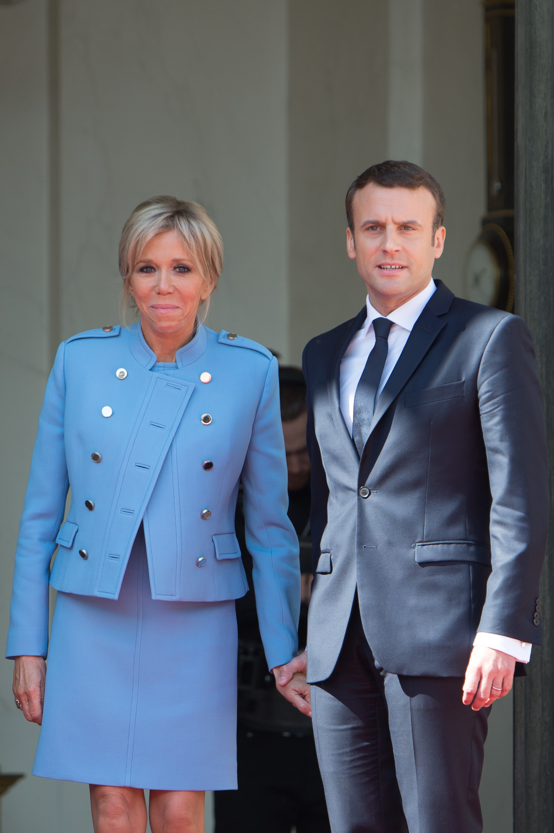 Brigitte and Emmanuel Macron at the Elysée presidential Palace on May 14, 2017, in Paris, France. | Source: Getty Images