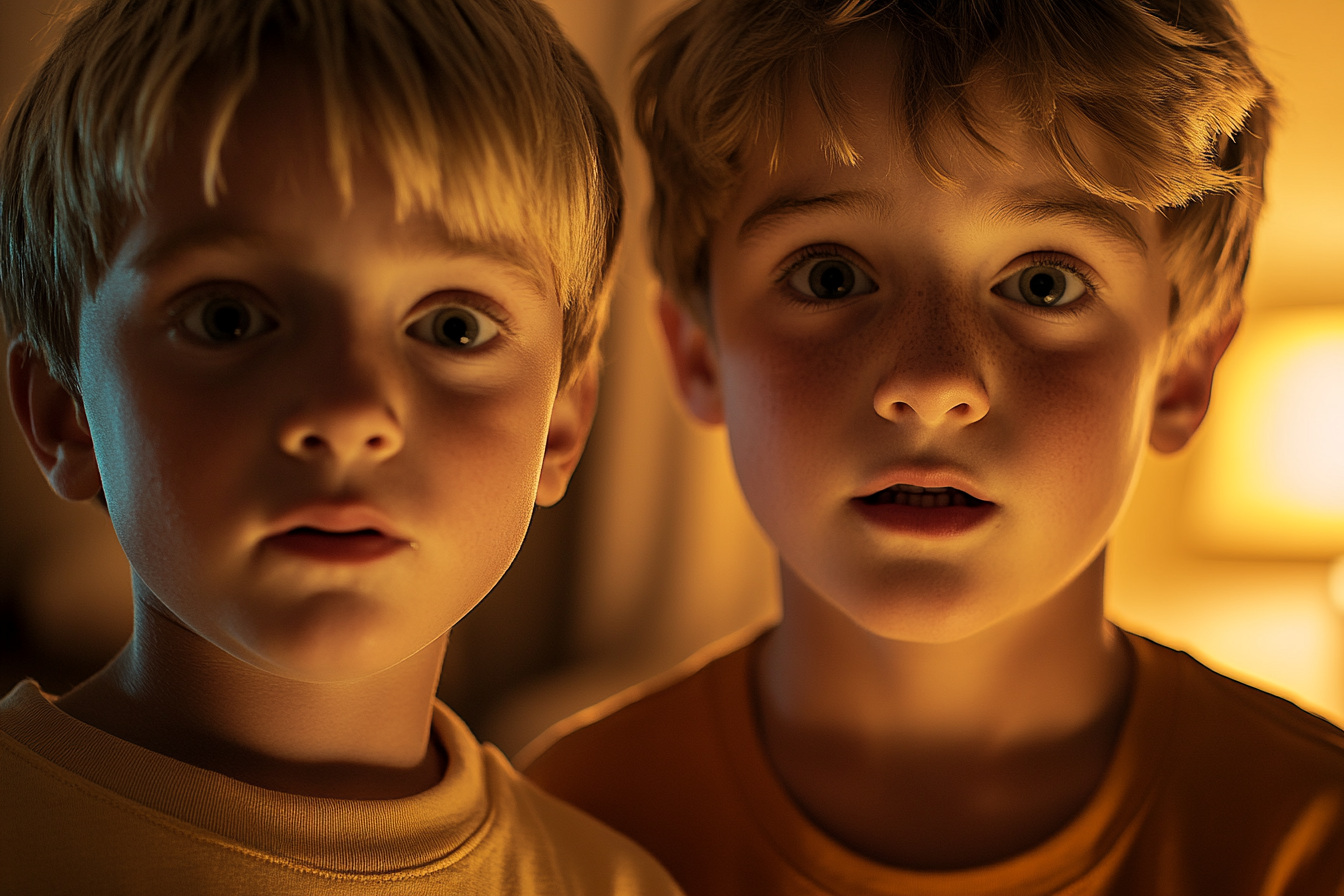 Two kids looking straight ahead | Source: Midjourney