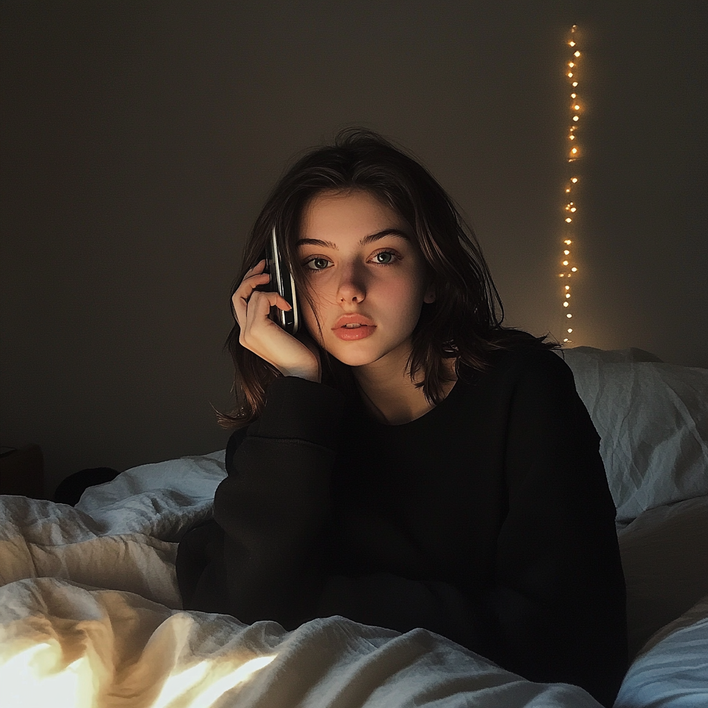 A girl talking on the phone | Source: Midjourney