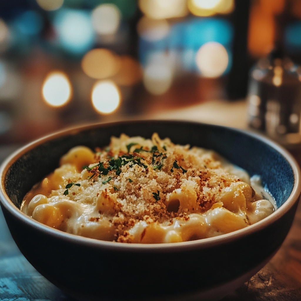 A bowl of mac and cheese | Source: Midjourney