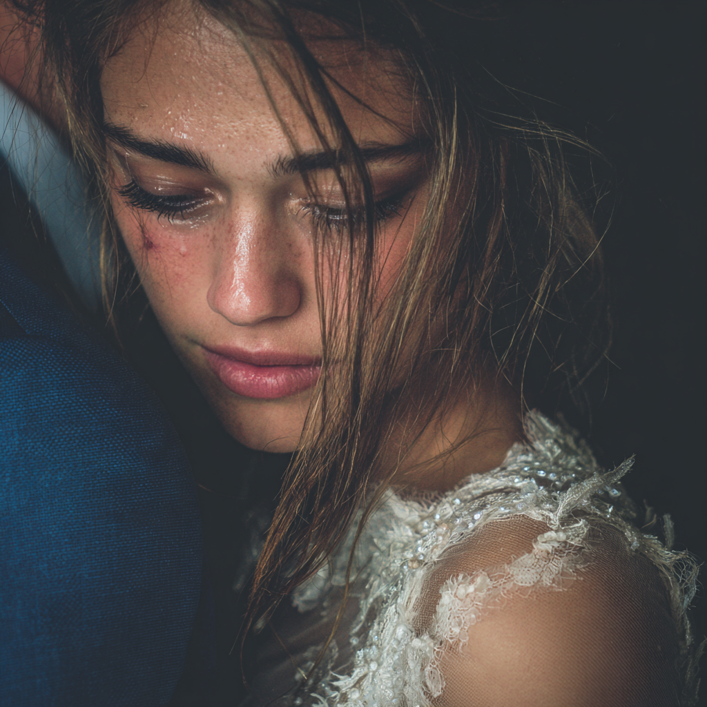 A close up of an emotional bride | Source: Midjourney