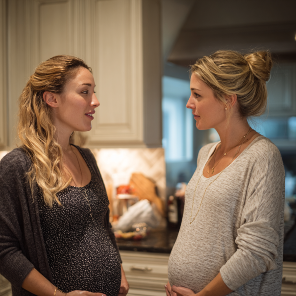 Two pregnant women talking | Source: Midjourney