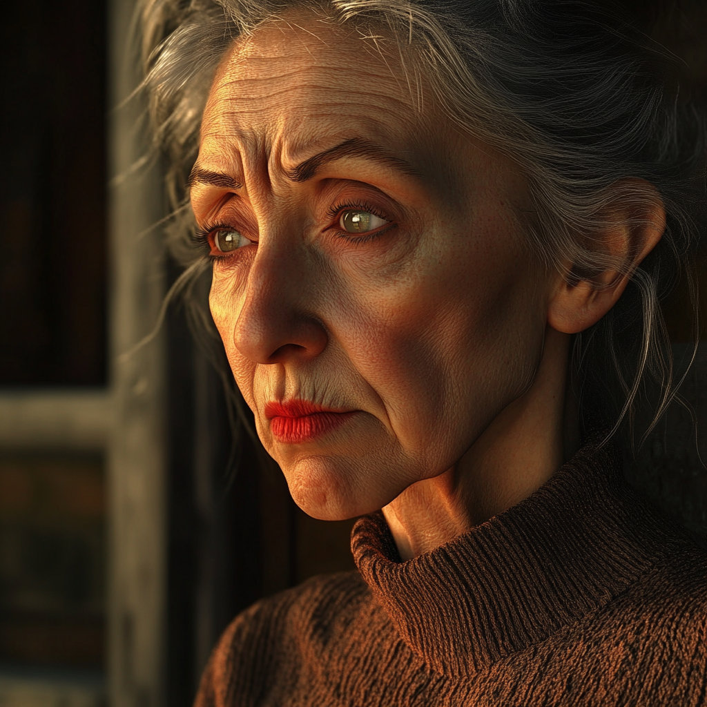 A sad older woman | Source: Midjourney