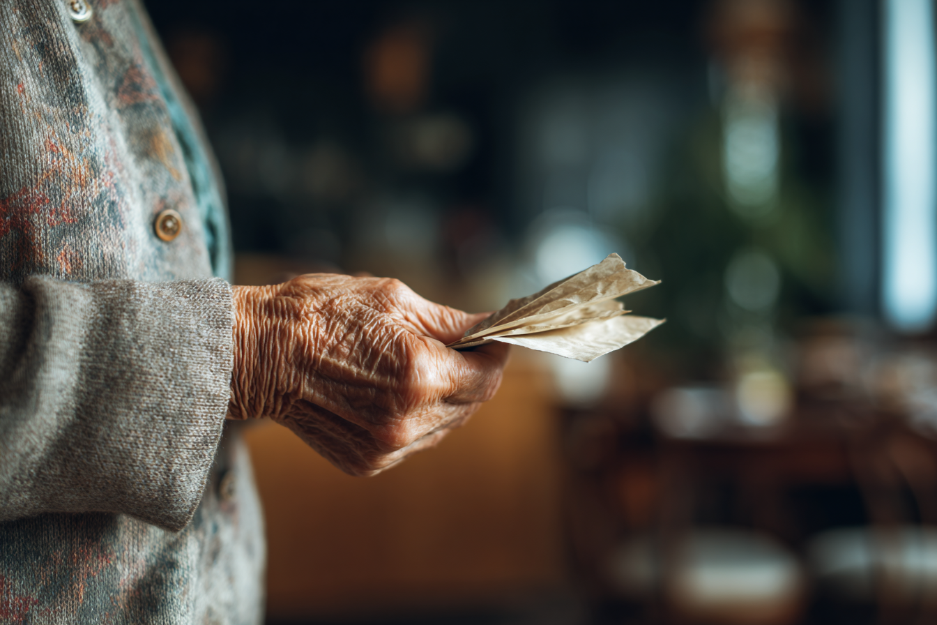 A woman holding a paper | Source: Midjourney
