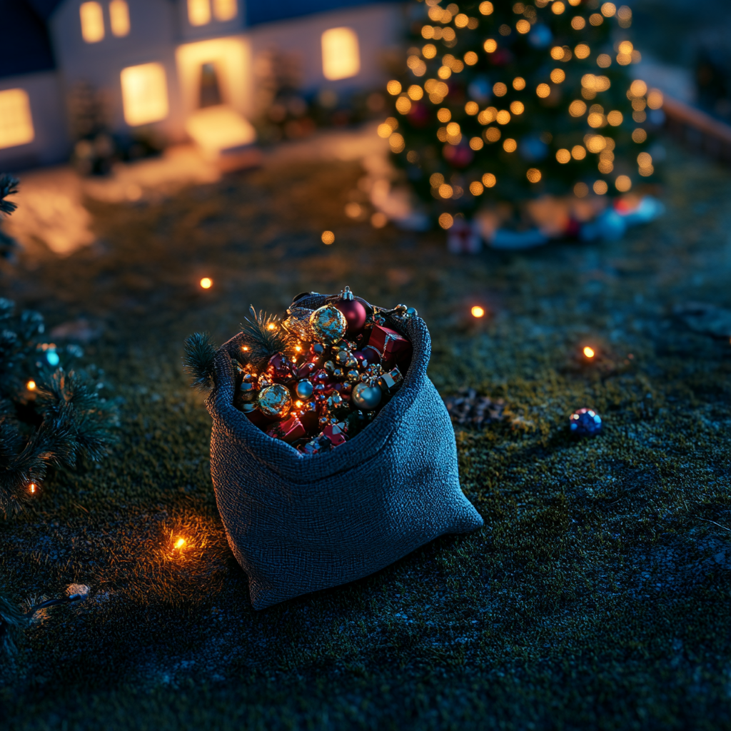 Christmas decor items in a bag | Source: Midjourney