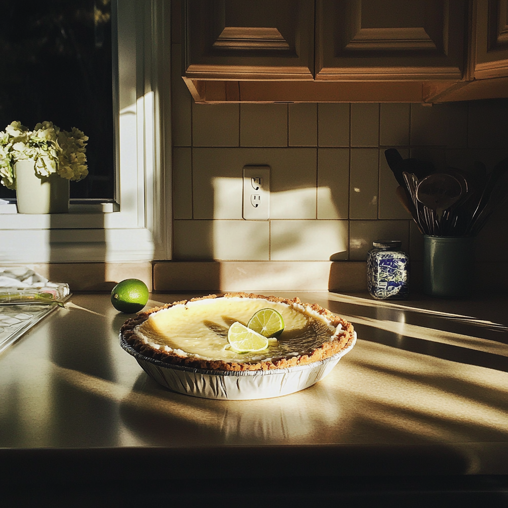 A homemade pie on a counter | Source: Midjourney