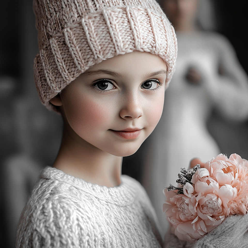 Young girl holding a gift | Source: Midjourney