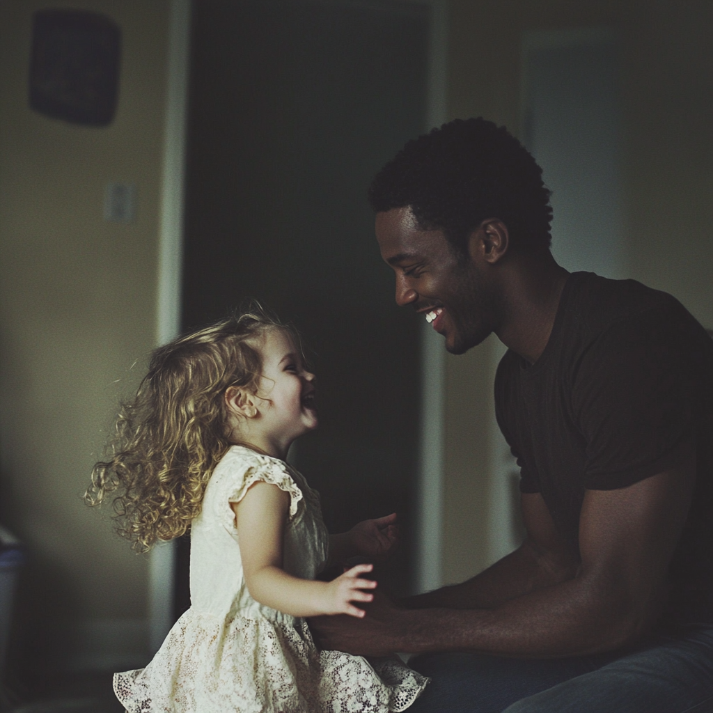 A man playing with his daughter | Source: Midjourney