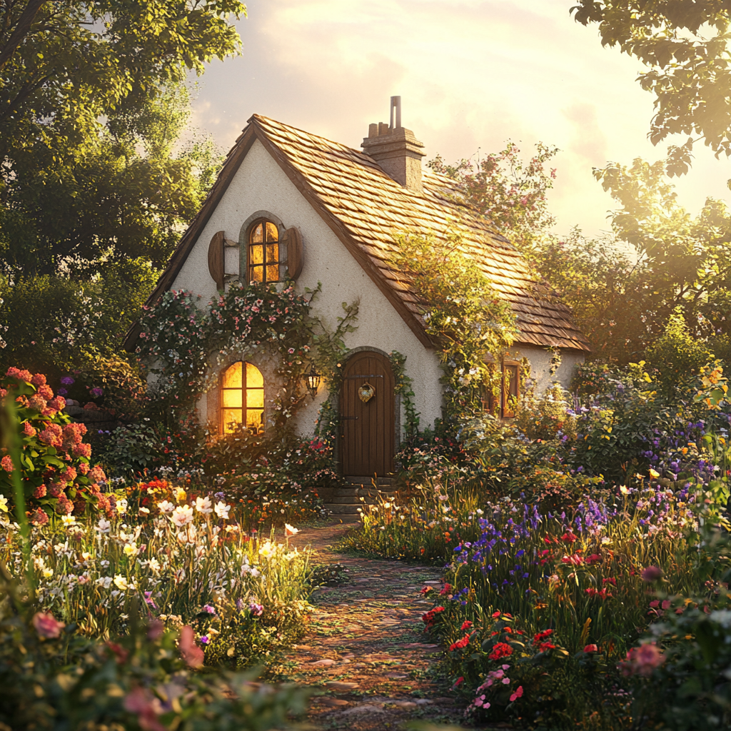 A picturesque house with a beautiful garden | Source: Midjourney