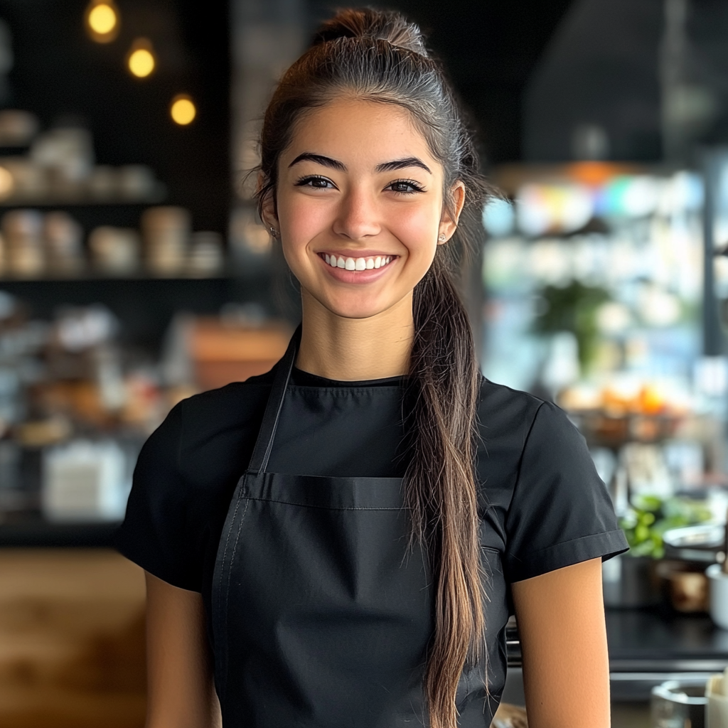 A smiling waitress | Source: Midjourney