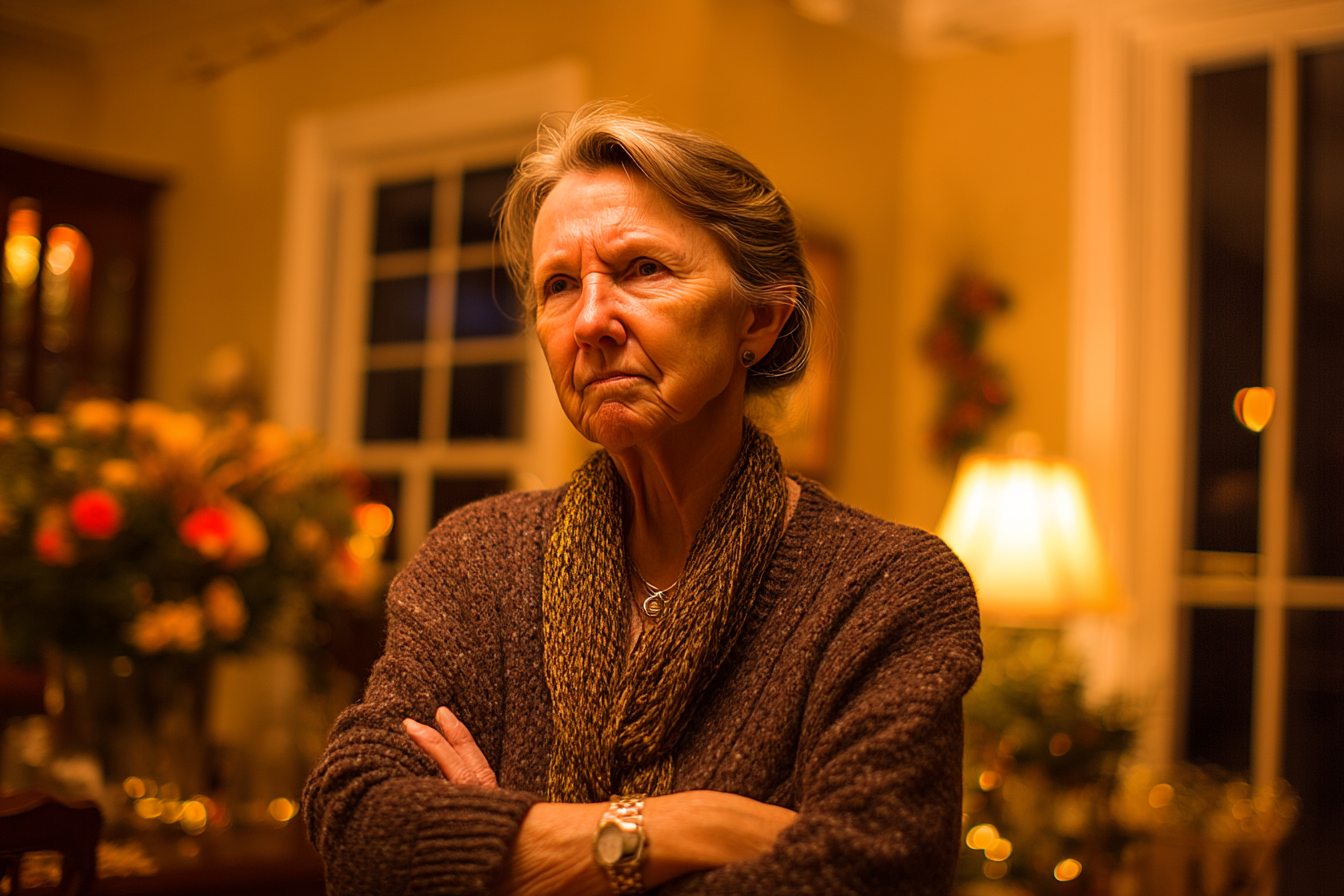 An older woman standing in a living room | Source: Midjourney