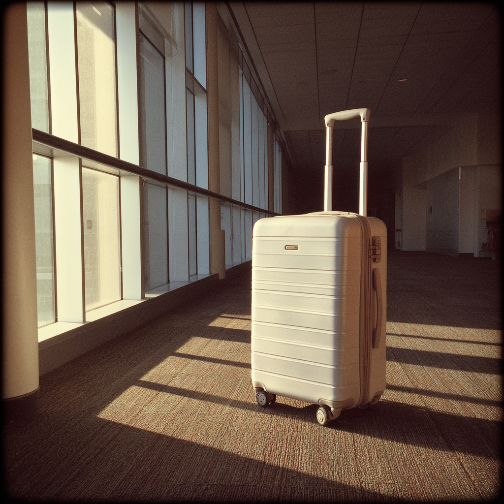 A suitcase in an airport | Source: Midjourney