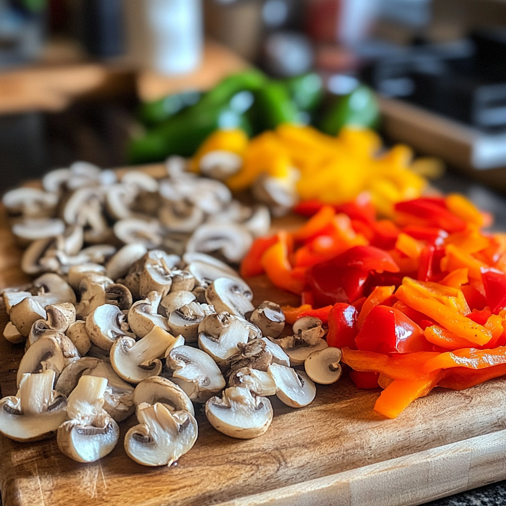 Chopped vegetables on a board | Source: Midjourney