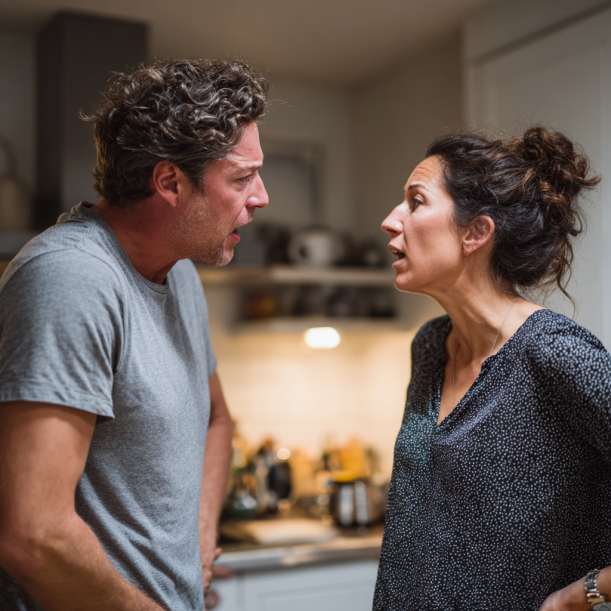 A man and his wife arguing | Source: Midjourney