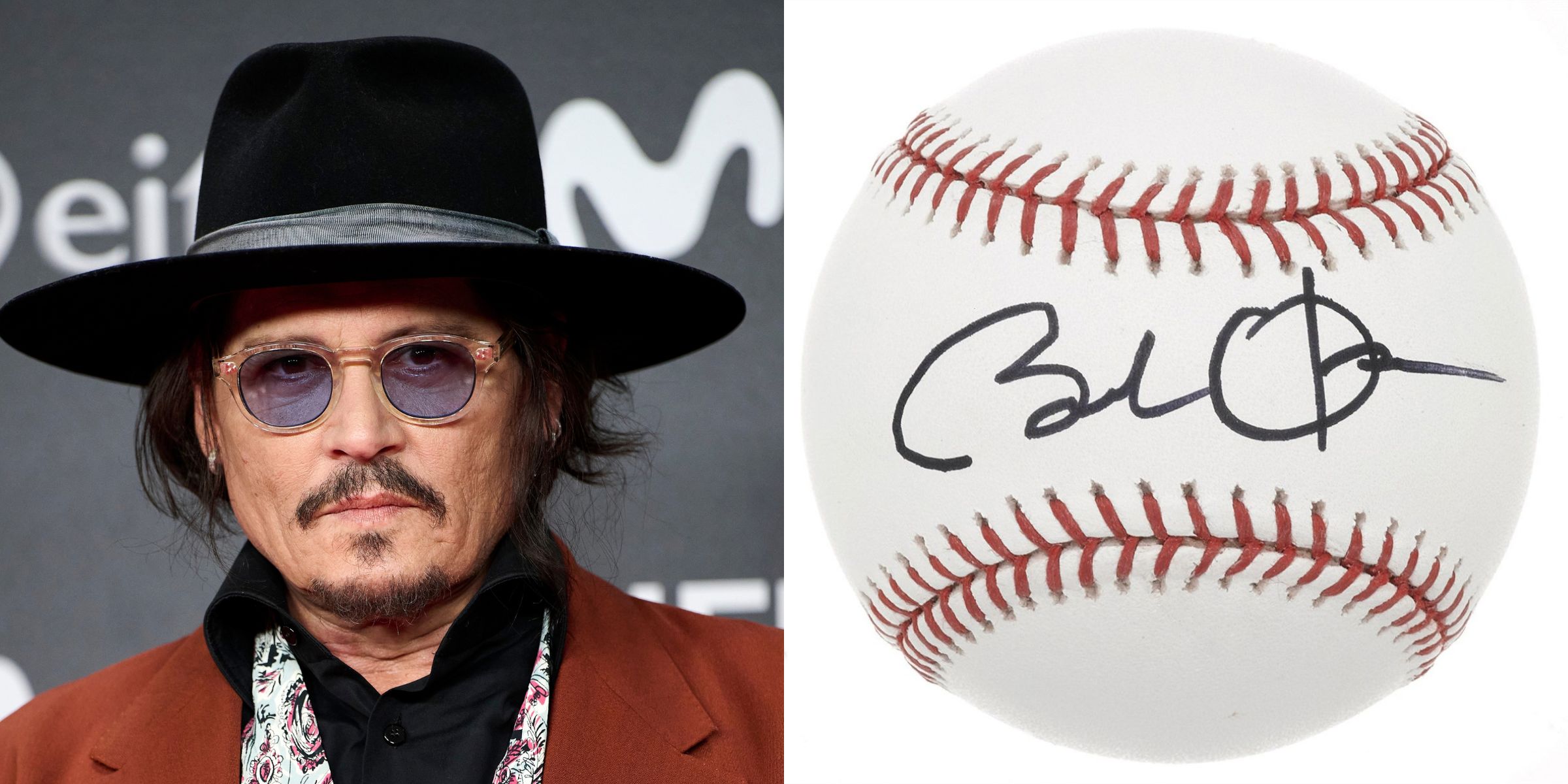 Johnny Depp | An autographed baseball | Source: Getty Images | X/PSAcard