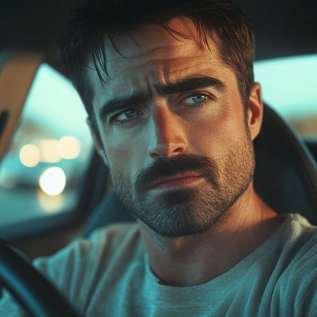 A serious man driving a car | Source: Midjourney