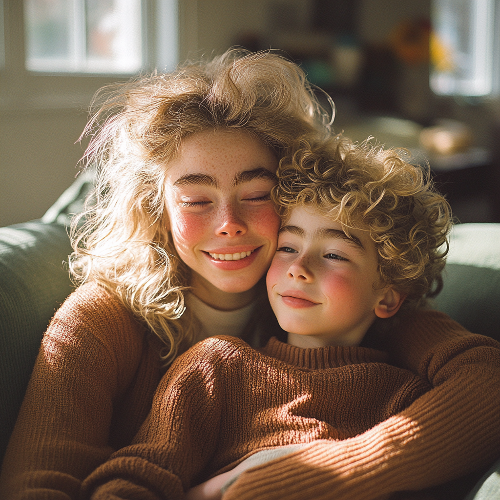 A woman bonding with her son | Source: Midjourney