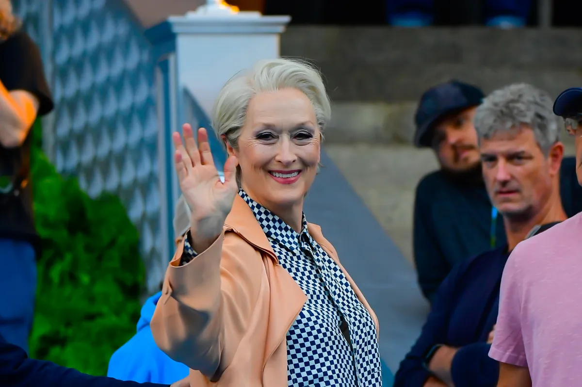 Meryl Streep is seen on the set of "The Devil Wears Prada 2" in Upper West Side on August 01, 2025 in New York City. | Source: Getty Images