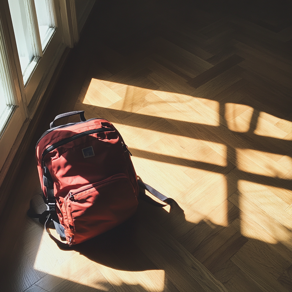 A backpack on a floor | Source: Midjourney