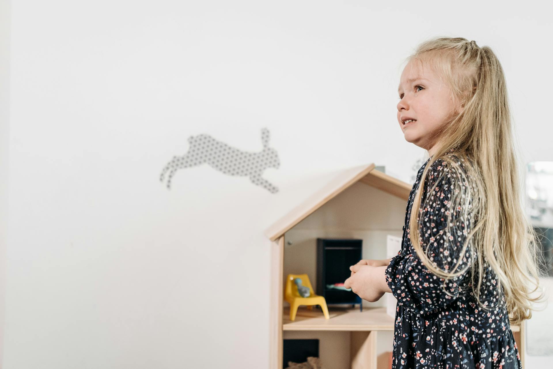 Une fille debout près d'une maison de poupée | Source : Pexels